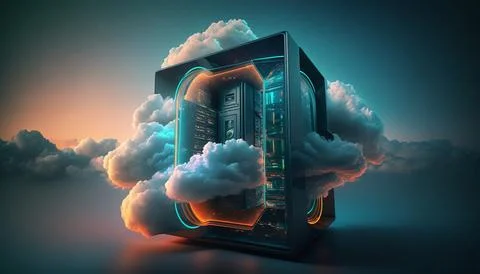 Cloud computing technology concept. Futuristic illustration イラスト素材