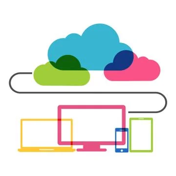 Cloud computing technology concept. 스톡 일러스트