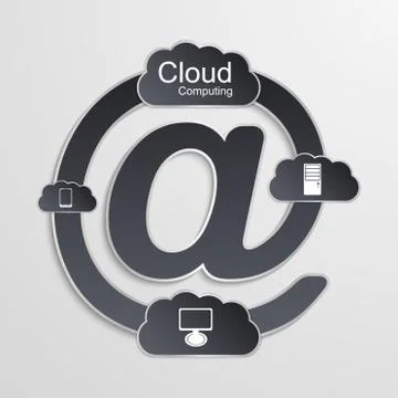 Cloud computing technology concept. Illustrazione stock