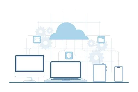 Cloud computing technology concept イラスト素材