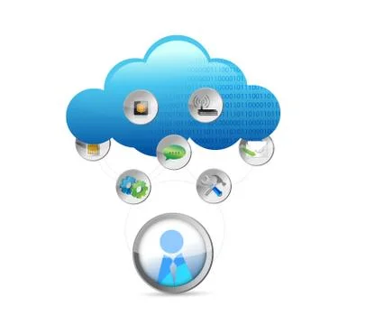 Cloud computing technology concept illustration Stock Illustration