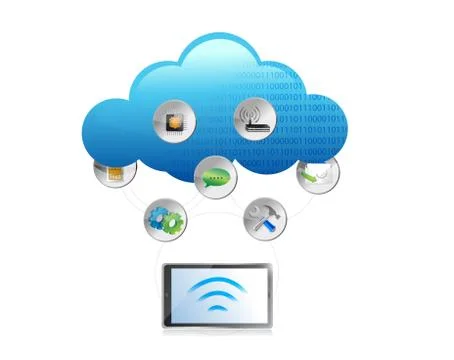 Cloud computing technology concept illustration Stock Illustration