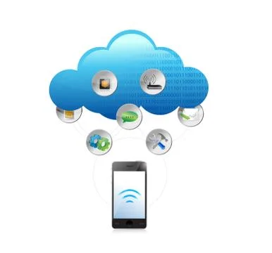 Cloud computing technology concept illustration Stock Illustration