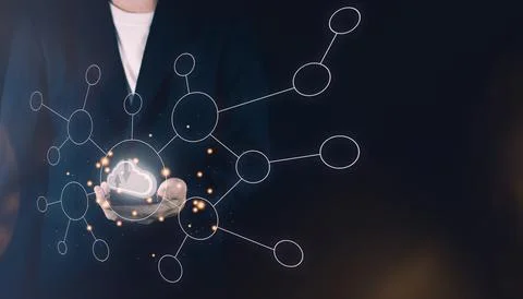 Cloud computing technology concept. Internet storage network system. Big data Stock Photos