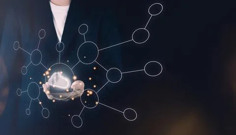 Cloud computing technology concept. Internet storage network system. Big da.. Stock Photos