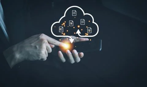 Cloud computing technology concept. Internet storage network system. Bigdat.. Stock Photos