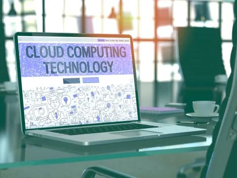 Cloud Computing Technology Concept on Laptop Screen Illustrazione stock