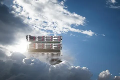 Cloud computing technology Concept of a modern data storage medium in the cloud Foto stock