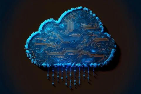 Cloud computing technology concept. Storage of information in cloud storage Stock Illustration