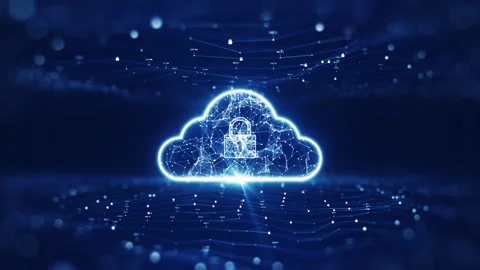 Cloud computing technology concept transfer database to cloud. There is a large  Stock Footage 175243358
