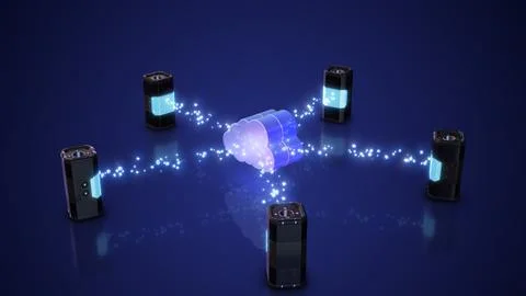 Cloud computing technology concept transfer database to cloud イラスト素材