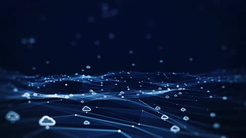 Cloud computing technology concept upload-download transfer database to cloud. T Stock Footage 170636474