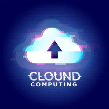 Cloud-Computing-Technology-Concept-Upload-Data Stock Illustration