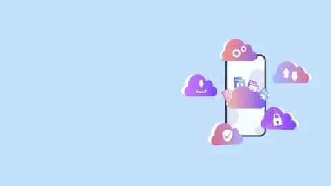 Cloud Computing Technology Concepts Animation With Copy Space For Text. Stock Footage 310977369