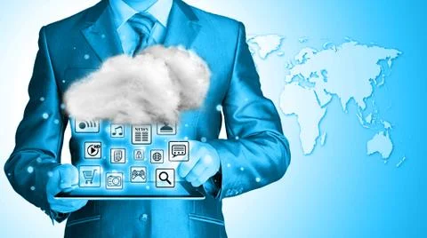 Cloud computing, technology connectivity concept Stockillustratie