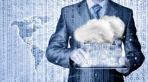 Cloud computing, technology connectivity concept 스톡 일러스트