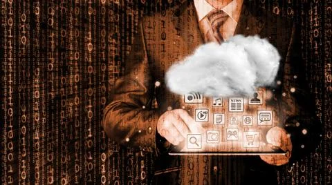 Cloud computing, technology connectivity concept 스톡 일러스트