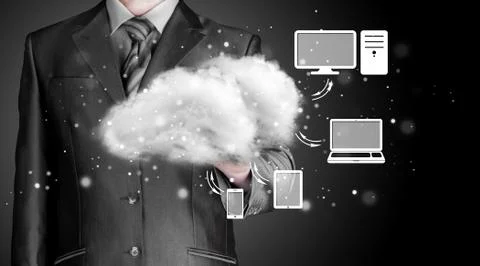 Cloud computing, technology connectivity concept イラスト素材