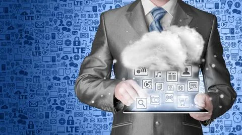 Cloud computing, technology connectivity concept 스톡 일러스트