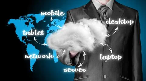 Cloud computing, technology connectivity concept Stock Illustration