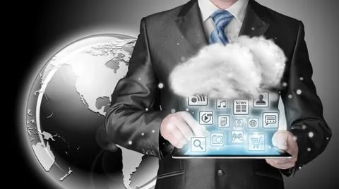 Cloud computing, technology connectivity concept Stock Illustration