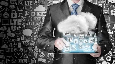 Cloud computing, technology connectivity concept Stock Illustration