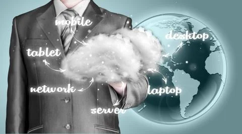 Cloud computing, technology connectivity concept 스톡 일러스트