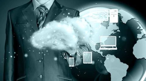 Cloud computing, technology connectivity concept Stock Illustration