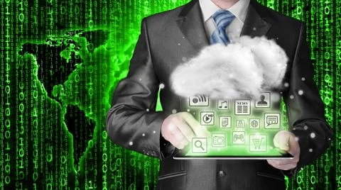 Cloud computing, technology connectivity concept 스톡 일러스트