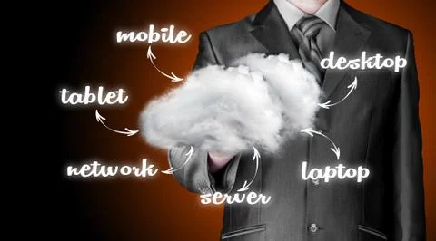 Cloud computing, technology connectivity concept 스톡 일러스트