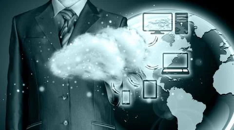 Cloud computing, technology connectivity concept 스톡 일러스트