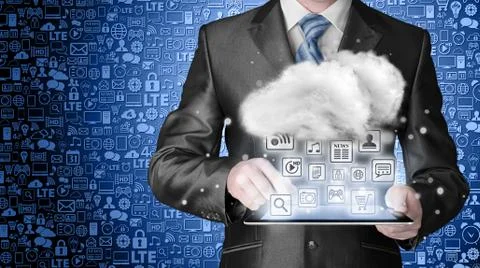 Cloud computing, technology connectivity concept Stock Illustration