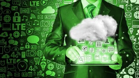 Cloud computing, technology connectivity concept Stock Illustration