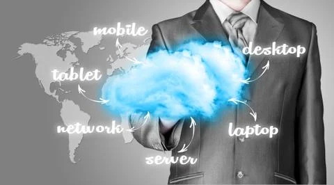Cloud computing, technology connectivity concept 스톡 일러스트
