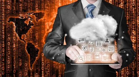 Cloud computing, technology connectivity concept 스톡 일러스트