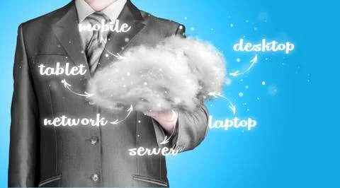 Cloud computing, technology connectivity concept 스톡 일러스트
