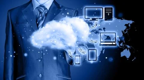 Cloud computing, technology connectivity concept 스톡 일러스트
