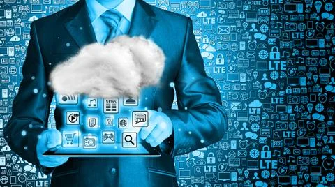 Cloud computing, technology connectivity concept イラスト素材