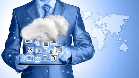 Cloud computing, technology connectivity concept Stock Illustration