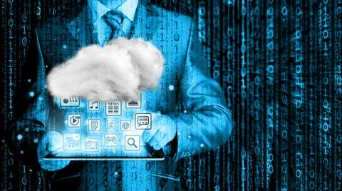 Cloud computing, technology connectivity concept 스톡 일러스트