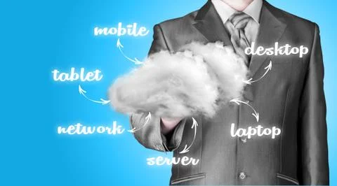 Cloud computing, technology connectivity concept 스톡 일러스트