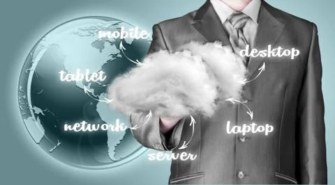 Cloud computing, technology connectivity concept Stockillustratie