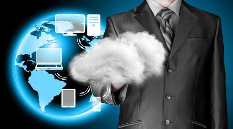 Cloud computing, technology connectivity concept 스톡 일러스트