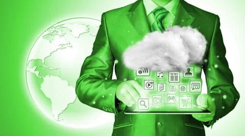 Cloud computing, technology connectivity concept Stock Illustration