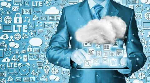 Cloud computing, technology connectivity concept 스톡 일러스트
