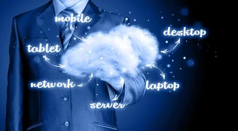 Cloud computing, technology connectivity concept Stock Illustration