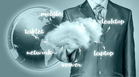 Cloud computing, technology connectivity concept Stock Illustration