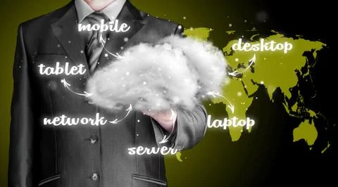 Cloud computing, technology connectivity concept イラスト素材