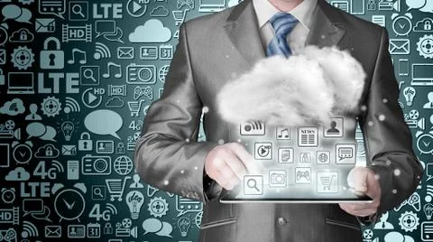 Cloud computing, technology connectivity concept イラスト素材