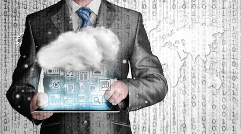 Cloud computing, technology connectivity concept 스톡 일러스트